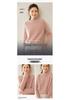 Women's Slim-Fit Ribbed Cashmere Sweater - Half-High Neck Knit Top for Autumn and Winter