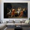 The Death of Socrates Oil Painting Poster Retro Jacques-Louis David Prints Wall Art Vintage Classical Canvas Painting Room Decor