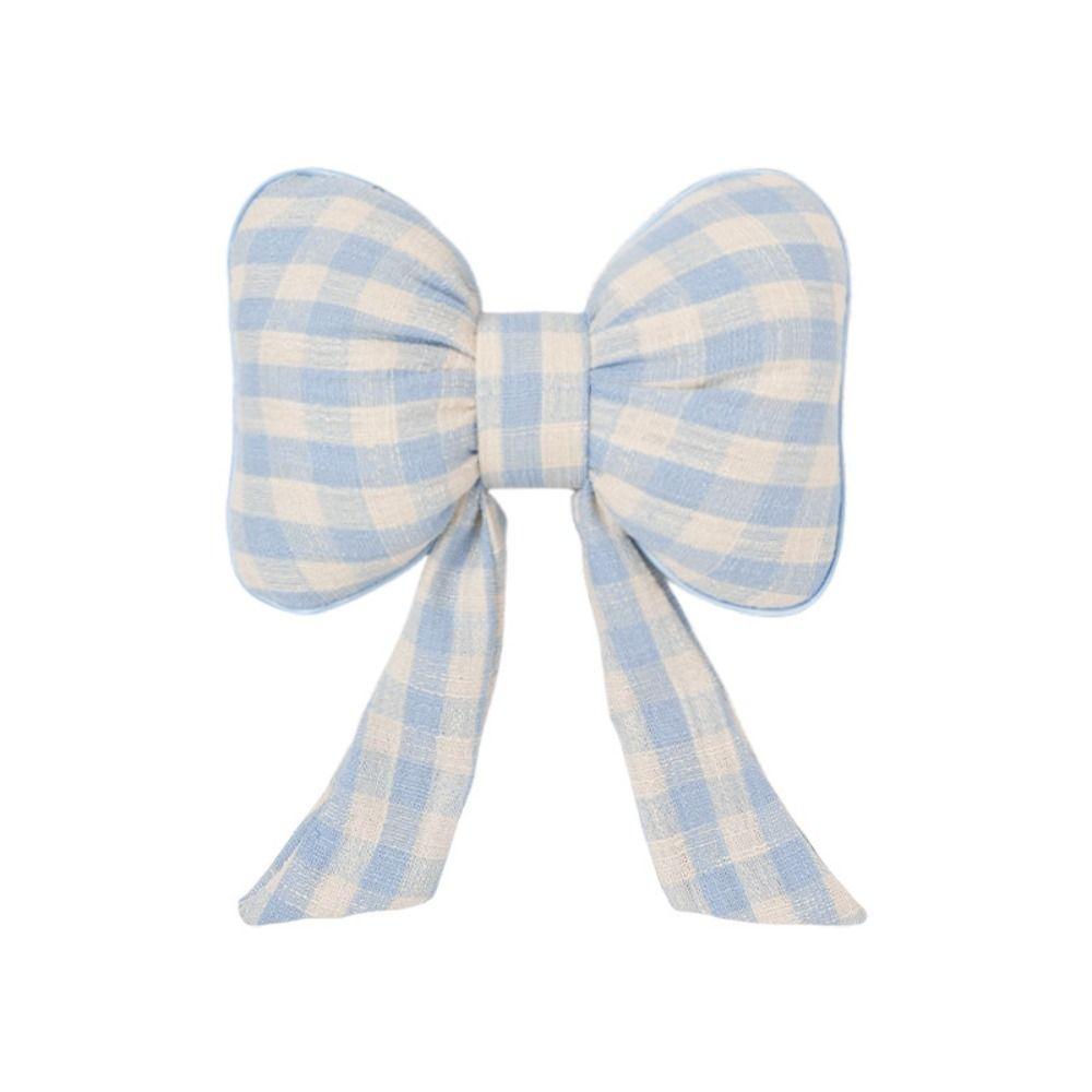 Grid Pattern Bowknot Pillows Plaid Interior Car Seat Cushion Bow Shape Pillow Adults Use