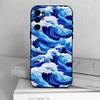 Чехол для телефона U-kiyo-e Морские волны Черный Силиконовый Мягкий Для Samsung S25,S24,S21,S22,S23,S30,Ultra,S20,Plus,Fe,Lite