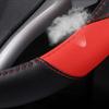 Leather Car Steering Wheel Cover, Non-Slip Car Wheel Cover Protector Breathable Microfiber Leather Universal Fit For Most Cars(Beige)