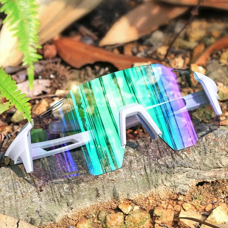 Велосипедные очки большая оправа для улицы с изменяющими цвет солнцезащитными линзами для бега ветрозащитные пескозащитные от УФ-лучей