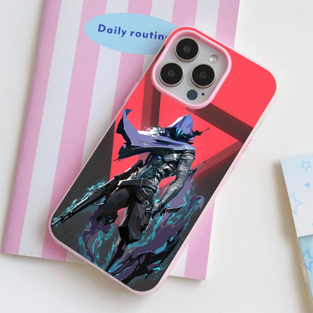 Valo Omen Phone Case for iPhone 17 16 15 14 13 12 11 Air Pro Max Plus Jelly Double layer Pink Cover