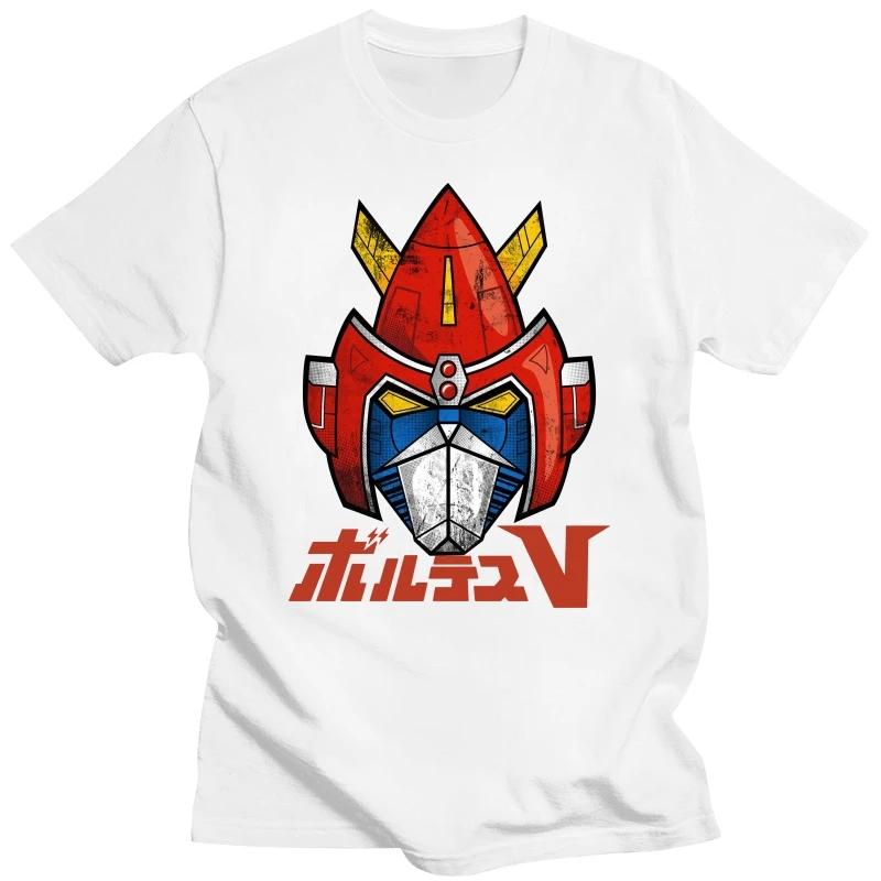 Chogokin Vintage Mecha Print Men's Black T-Shirt High Quality 100% Cotton High Quality VOLTES V Team Robot Japan