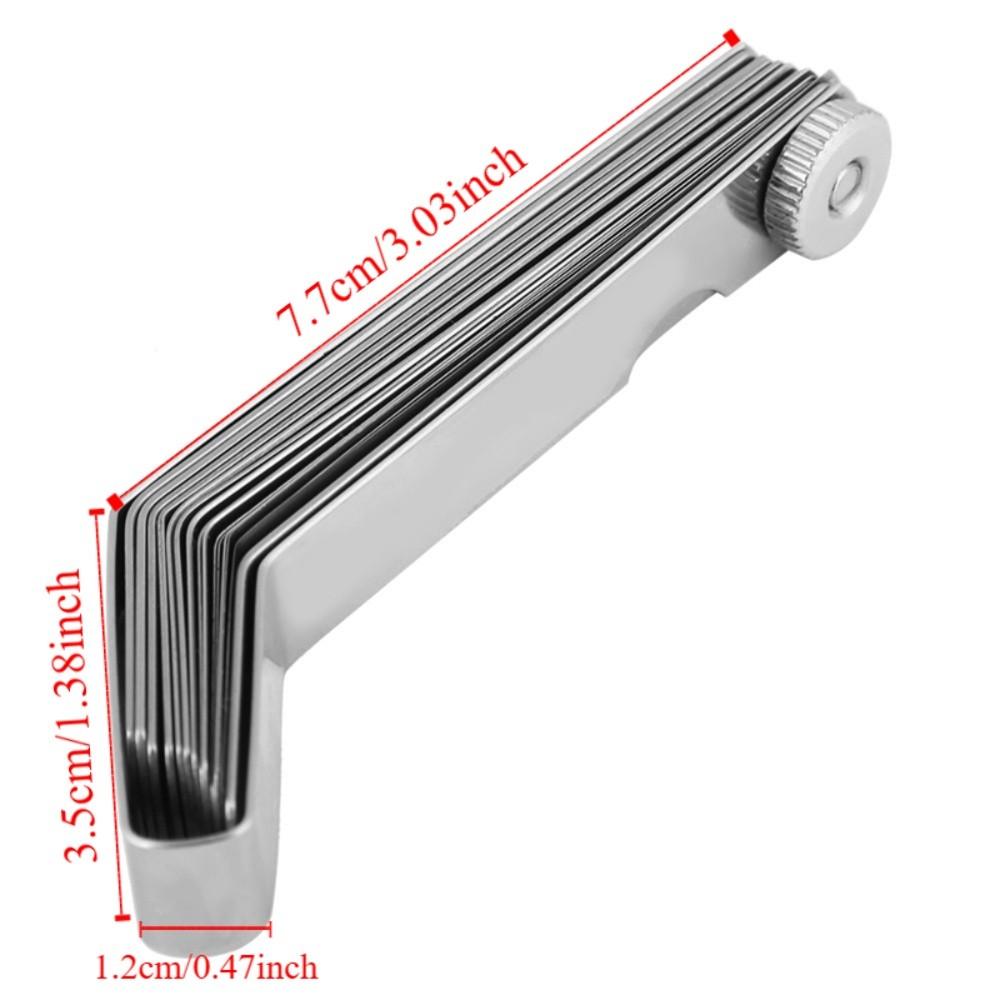 6 Blades Feeler Gauge Metric Stainless Steel Thickness Gauge Curved Steel 0.05-1.00MM Measuring Tool For Valve Adjustment