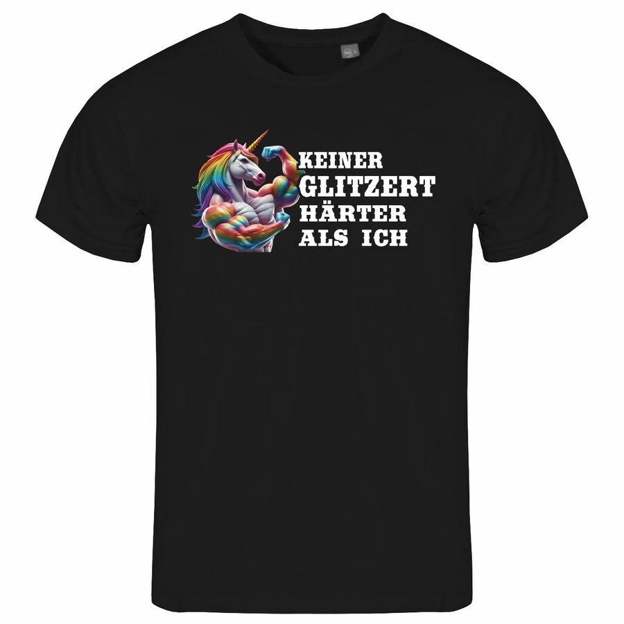 Mens T-Shirt No One Sparkles Harder Than Me S to XXL Unicorn Fitness Gym Fun