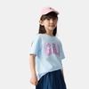 Gap Классическая хлопковая футболка с коротким рукавом и логотипом для девочек