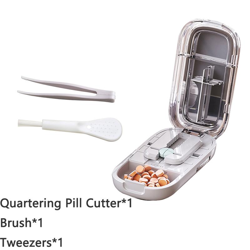 Кейс для таблеток для здоровья Четверть таблетки Резак Коробка для хранения Портативный Таблетки Лекарство Пыленепроницаемый Разделитель для маленьких таблеток и больших