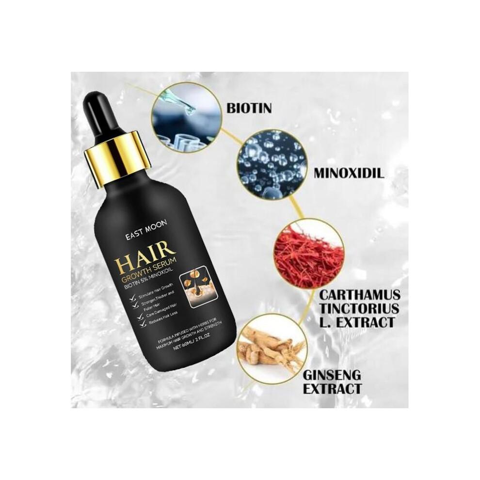 5 % Minoxidil-Haarwuchsserum-Set, Minoxidil- und Biotin-Haarwuchsbehandlung für Männer und Frauen