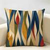 Retro Geometric Mid-Century Modern Cushion Cover Durable Hypoallergenic Organic Linen Pillow Cover Washable Skin-Friendly