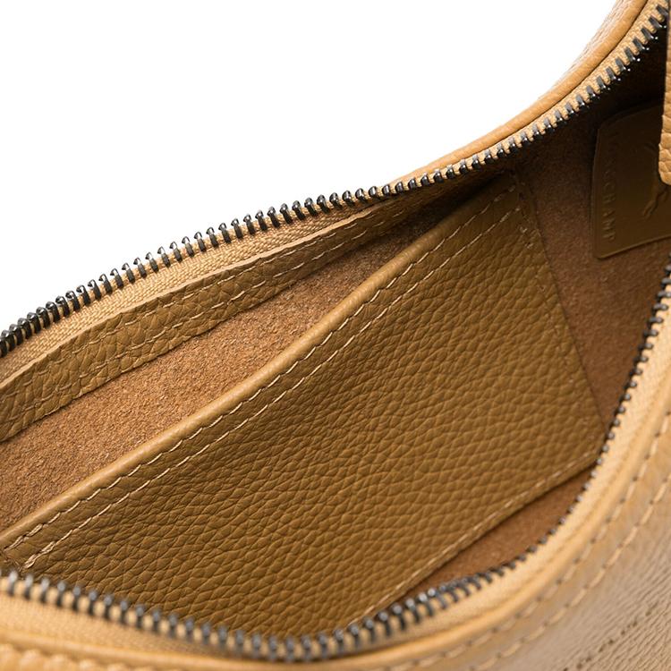 Longchamp Front Concave Embossed Logo Leather Handbag Shoulder Bag Small Women handbags Light-Brown 10217968026