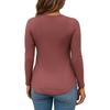 Women's Casual Fashion Solid Color Long Sleeve V-Neck Drawstring Top