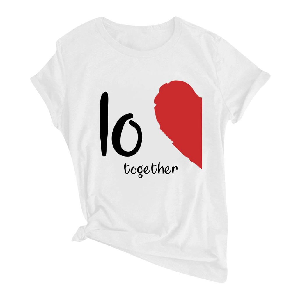 Мужская повседневная футболка с круглым вырезом и коротким рукавом с принтом ко Дню святого Валентина