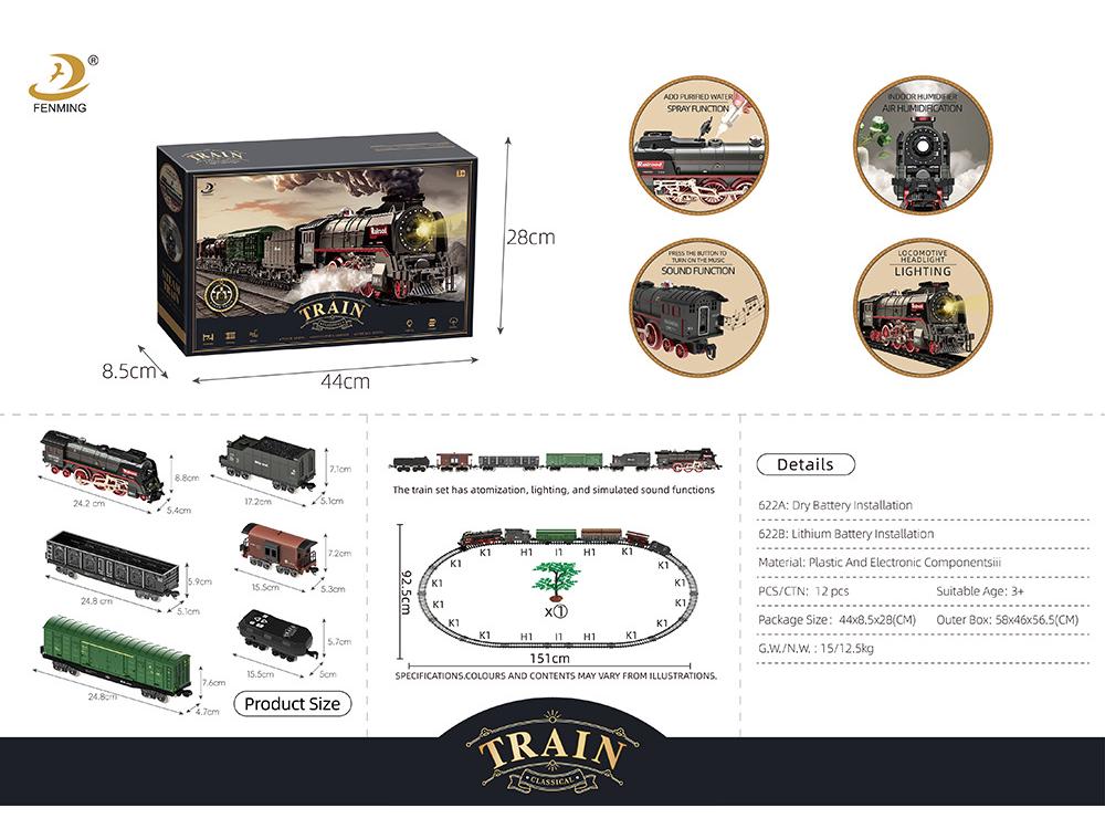 Набор ретро-паровоза - Электрическая игрушка для детей