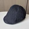 Retro texture pleated forward hat children spring and autumn solid color versatile face little painter hat beret