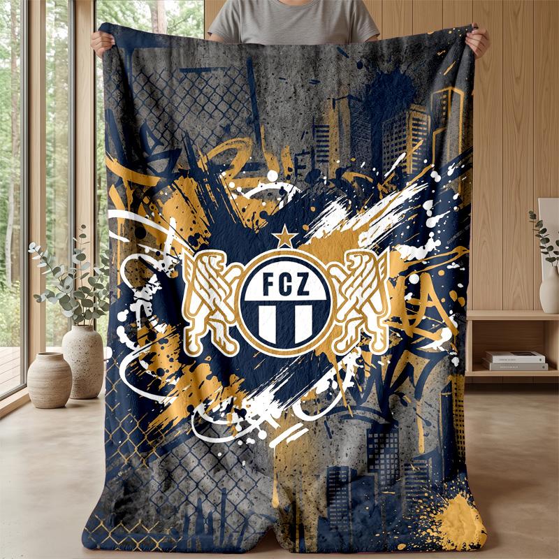 FC Zürich Soft Flannel Fleece Blanket Lightweight Cozy Warm Throw Blanket For Sofa Bed Home Decor