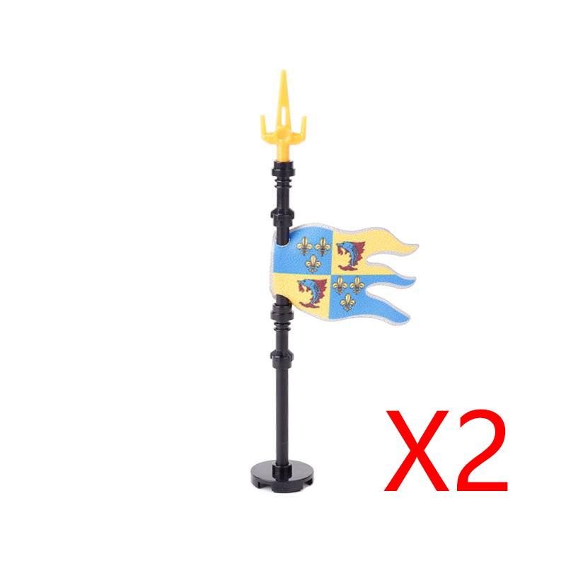 MOC Medieval Building Blocks Soldier Figures Weapons Accessories Armor Shield Flag Transport Ox Horse Mini Brick Toy Gift X010