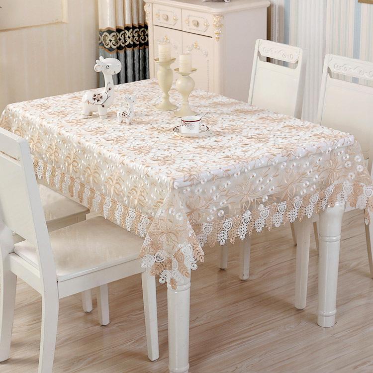 Lace Tablecloth Double-Layer Mesh Embroidery Hollow Table Cloth Coffee Table Cover Towel Small Fresh Tablecloth