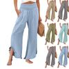 Womens Palazzo Pants Summer Casual Flowy Wide Leg Trousers Beach Travel Vacation Outfits