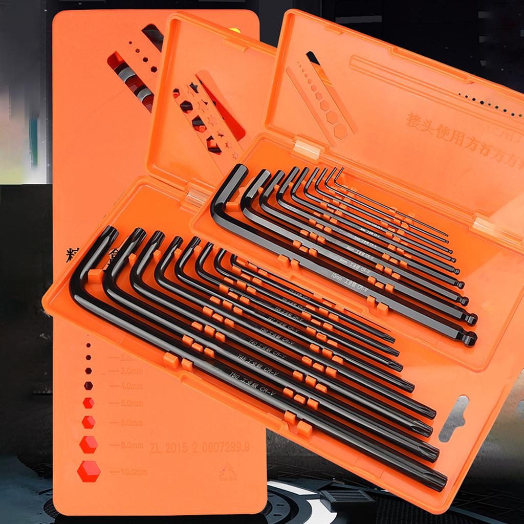 9Pieces/set Hex Key Wrench Metal Allen Spanners Set Hexagonal Screwdriver Hand Tools End L Type Key Spanners