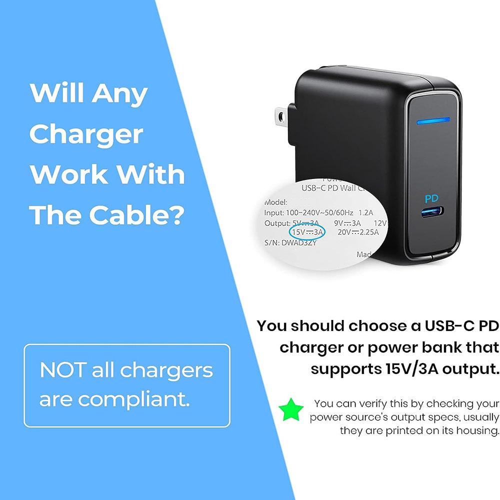 Кабель питания USB USB-C 1,5 м 15 В/3 А для Microsoft Surface Pro 6/5/4/3