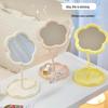Floral Rotating Vanity Mirror: Cute, Aesthetic, Desktop Makeup Storage for Dorms and Bedrooms