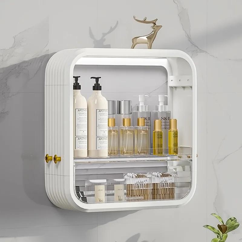 Non perforated kitchen storage rack multi-layer wall seasoning rack bathroom skincare product storage rack kitchen storage shelf