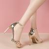 НОВЫЕ женские босоножки с открытым носком и ремешком на щиколотке на шпильке, элегантные свадебные туфли-лодочки, летние классические сексуальные туфли-лодочки на высоком каблуке