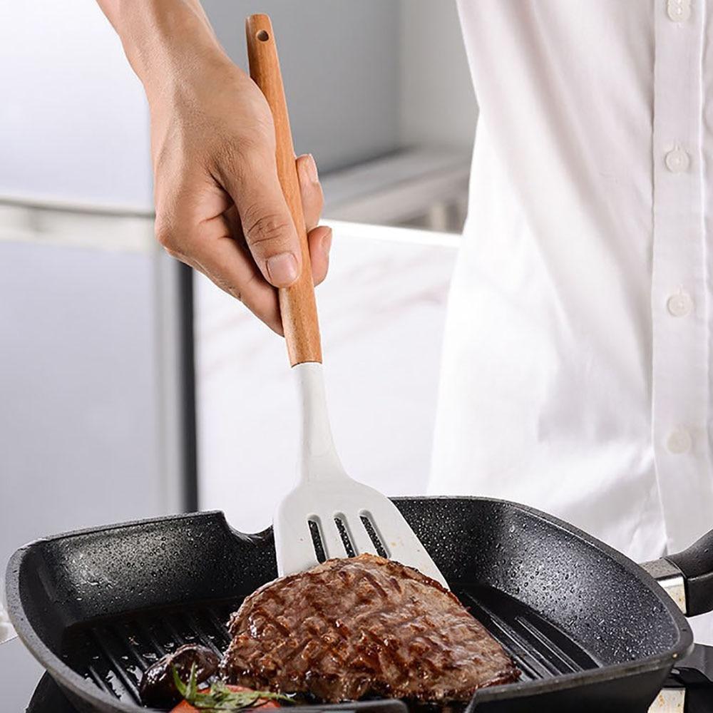 Silicone Kitchenware Non-stick Cookware Cooking Tool Spatula Ladle Egg Beaters Shovel Spoon Soup Kitchen Cookware Utensils Set