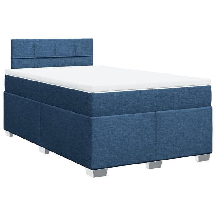 Maison Exclusive - Sommier à lattes de lit avec matelas Bleu 120x200 cm Tissu