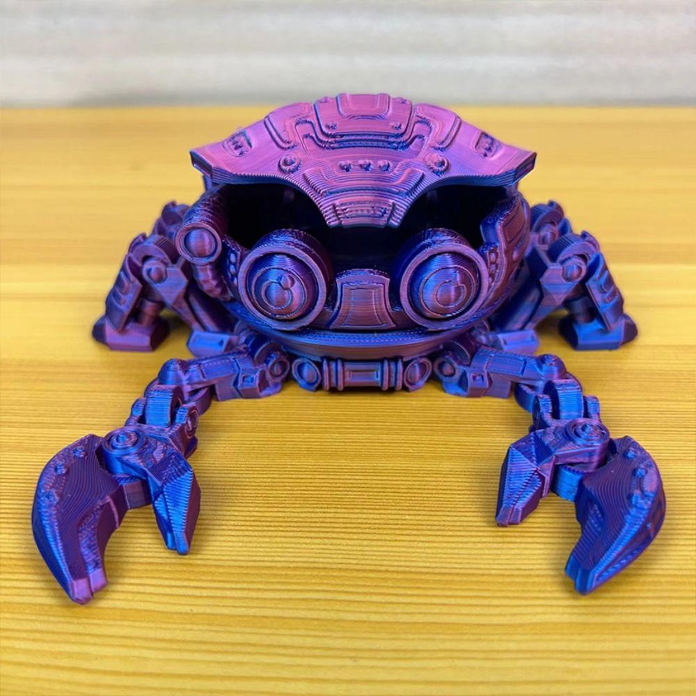 Новинка Сочлененные Подвижные Игрушки 3D Печать PLA Искусственный Механический Краб Модель Животного Миниатюрные Настольные Аксессуары