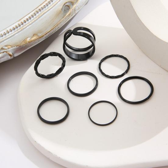 7 шт./комплект женских колец на палец, изысканный простой набор из цепочек и гладких костяшек