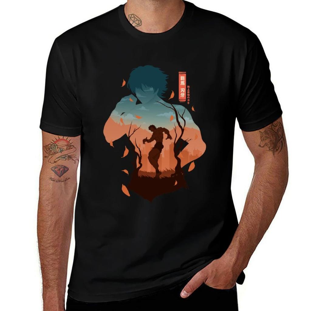 Baki Hanma Silhouette Tshirt Independence Day Short Sleeve Tshirt