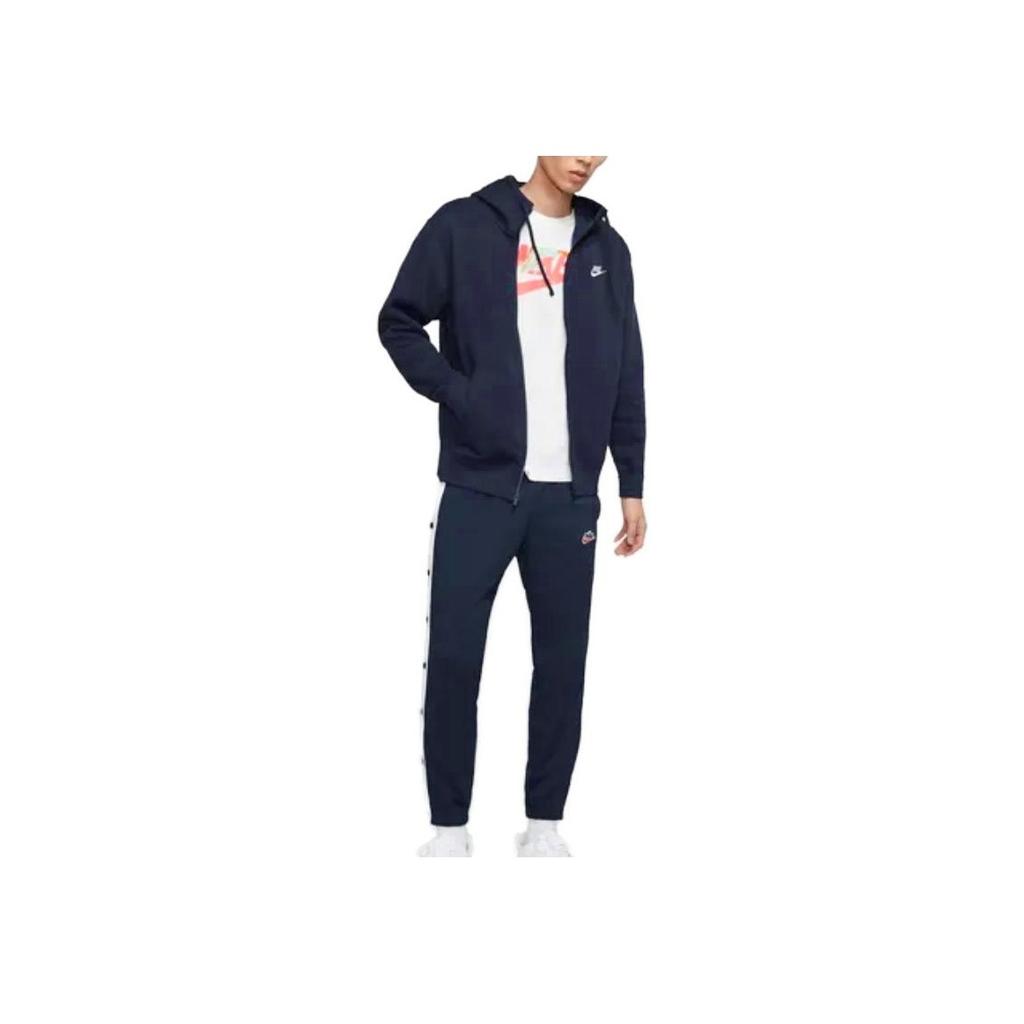 Nike Сплошной цвет с логотипом и капюшоном с длинным рукавом Мужские куртки Синие BV2646-410