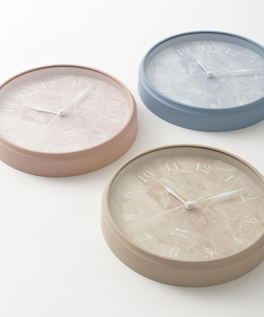 BRUNO Wall Clock Wall Hanging Marble Style Stylish Pink Marble Clock BCW046-PK