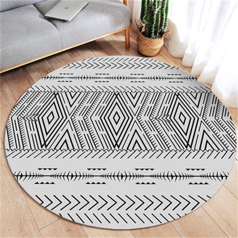 Ethnic Style Circular Carpet Bedroom Minimalist Computer Chair Circular Pad Dressing Table Bedside Dirt Resistant