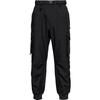 Solid Color Back Logo Letter Print Zipper Closure Mid-Rise Cargo Pants Men Pants Black IN8751