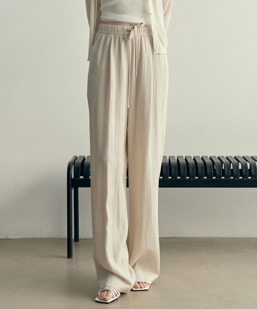 MIND BRIDGE WOMEN [W] Linen Wide Full Elastic Waist Pants - 2 Colors
