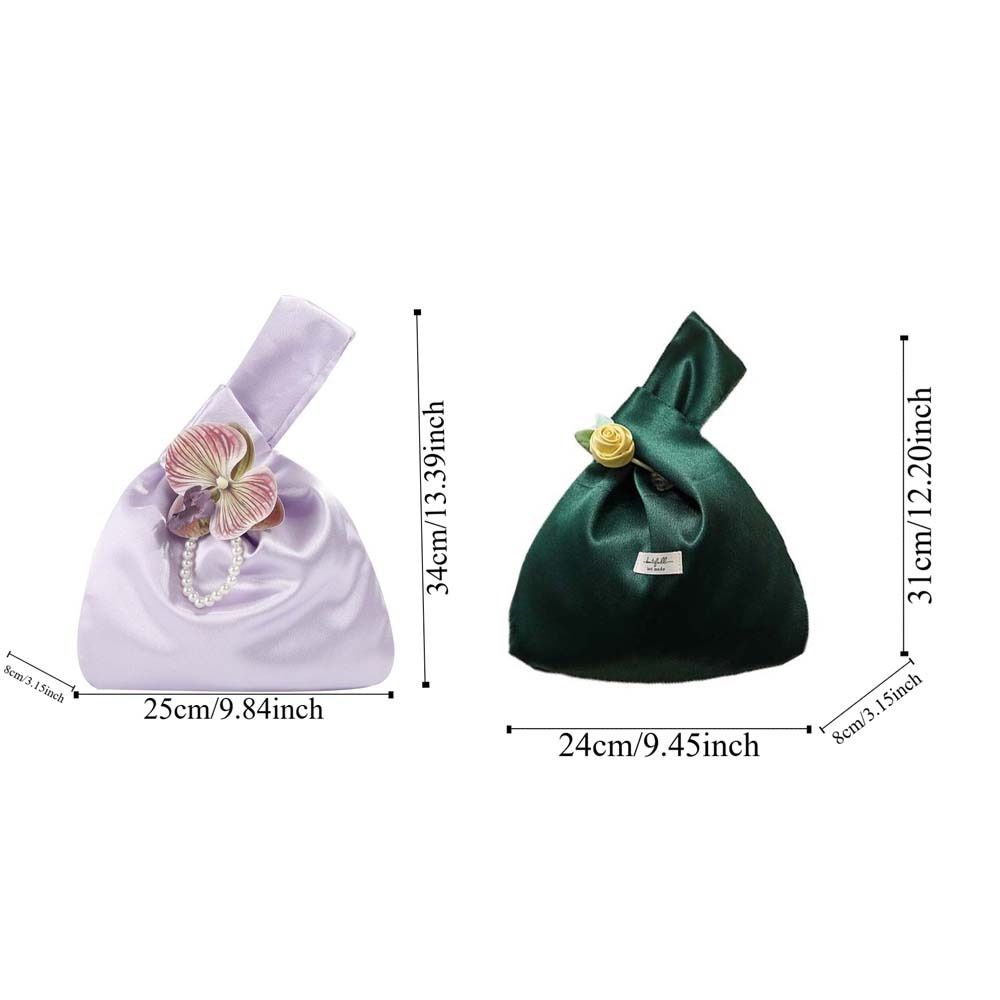 Satin Gift Candies Bag Elegant Butterfly Orchid Knot Handbag Sweet Hand-held Pouch Blessing
