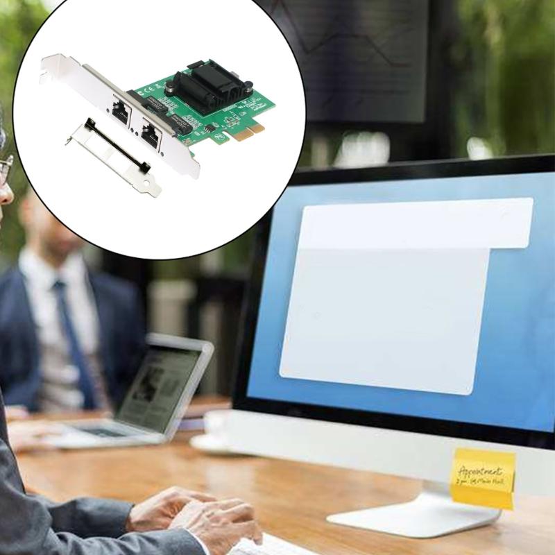 2-Port Slot PCIEX4 RJ45 Interface kCard PCIExpress Adapter Card 10/100/1000Mb
