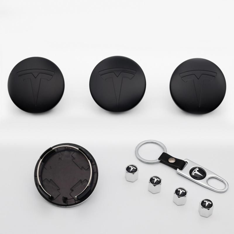 Compatible Tesla Wheel Center Caps for Model 3, S, and X - Enhanced Emblems