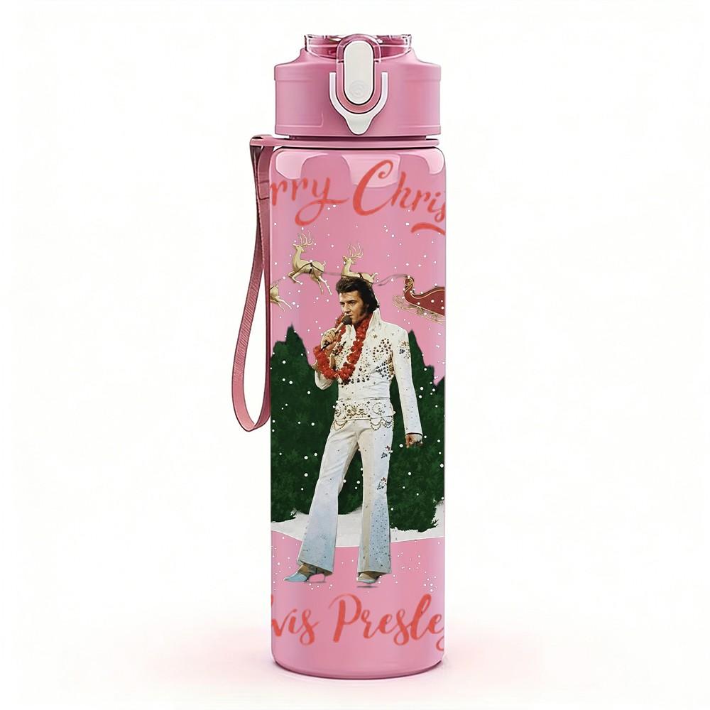 1PC Country Music Character 750ml sports water bottle leakproof straw lid outdoor office home