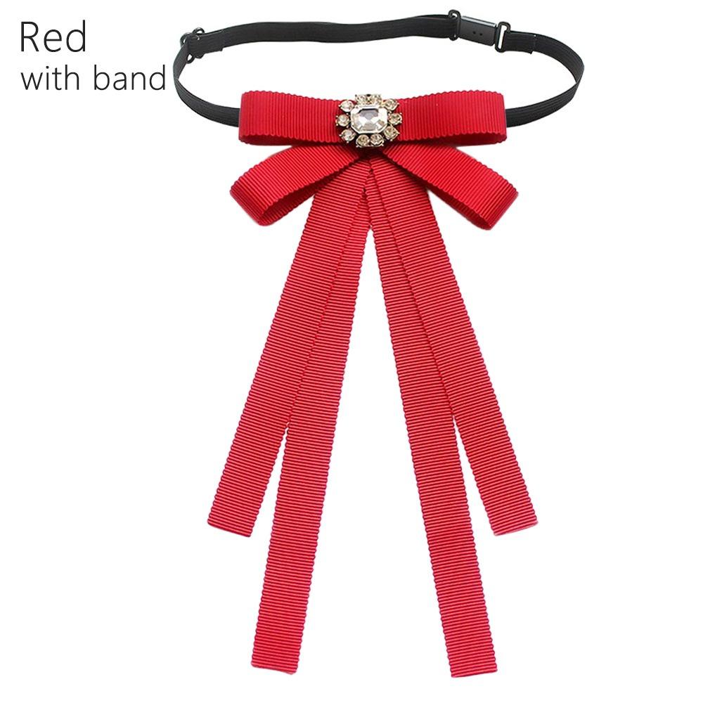 Простой узкий ленточный галстук-бабочка с бриллиантами в университетском стиле, галстук на шею, женский, мужской, аксессуар для формальной одежды