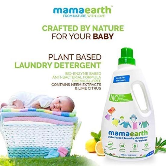 Mamaearth Жидкое средство для стирки детского белья на растительной основе с биоферментами и экстрактами нима, 1 л