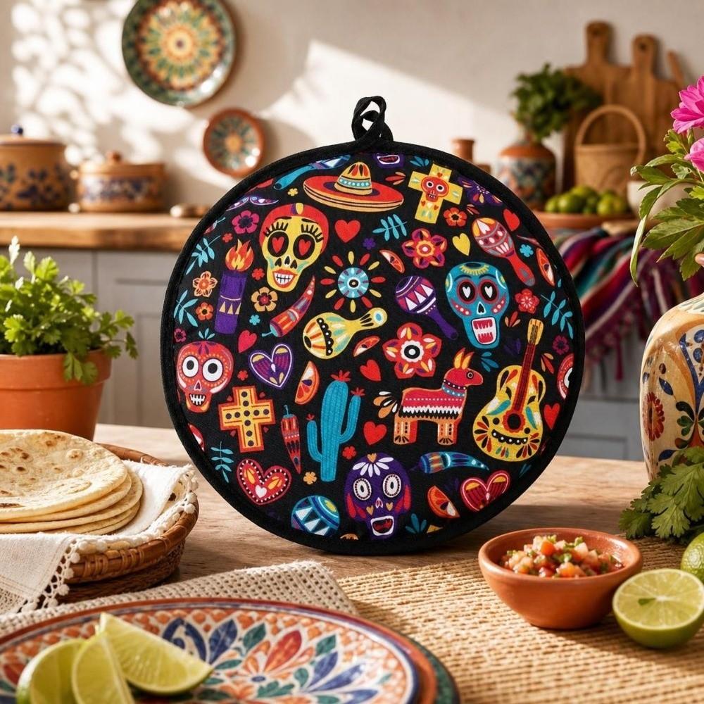 Microwave Heating Tortilla Warmer Bag Heat Resistant Bread Warmer Storage Outdoor Use
