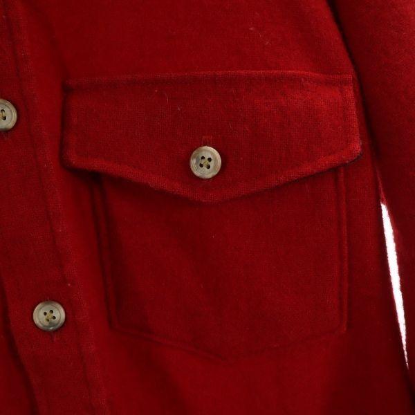 Woolrich 80-е Сделано в США Шерстяная рубашка с длинным рукавом Красные налокотники Мужская Б/У