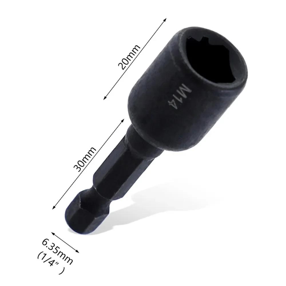 7pcs/set Screw Tap Socket Adapter Professional Square Driver 1/4'' Hex Shank M 4 M5 M6 M8 M10 12 14 Tapping Chuck Power Drill