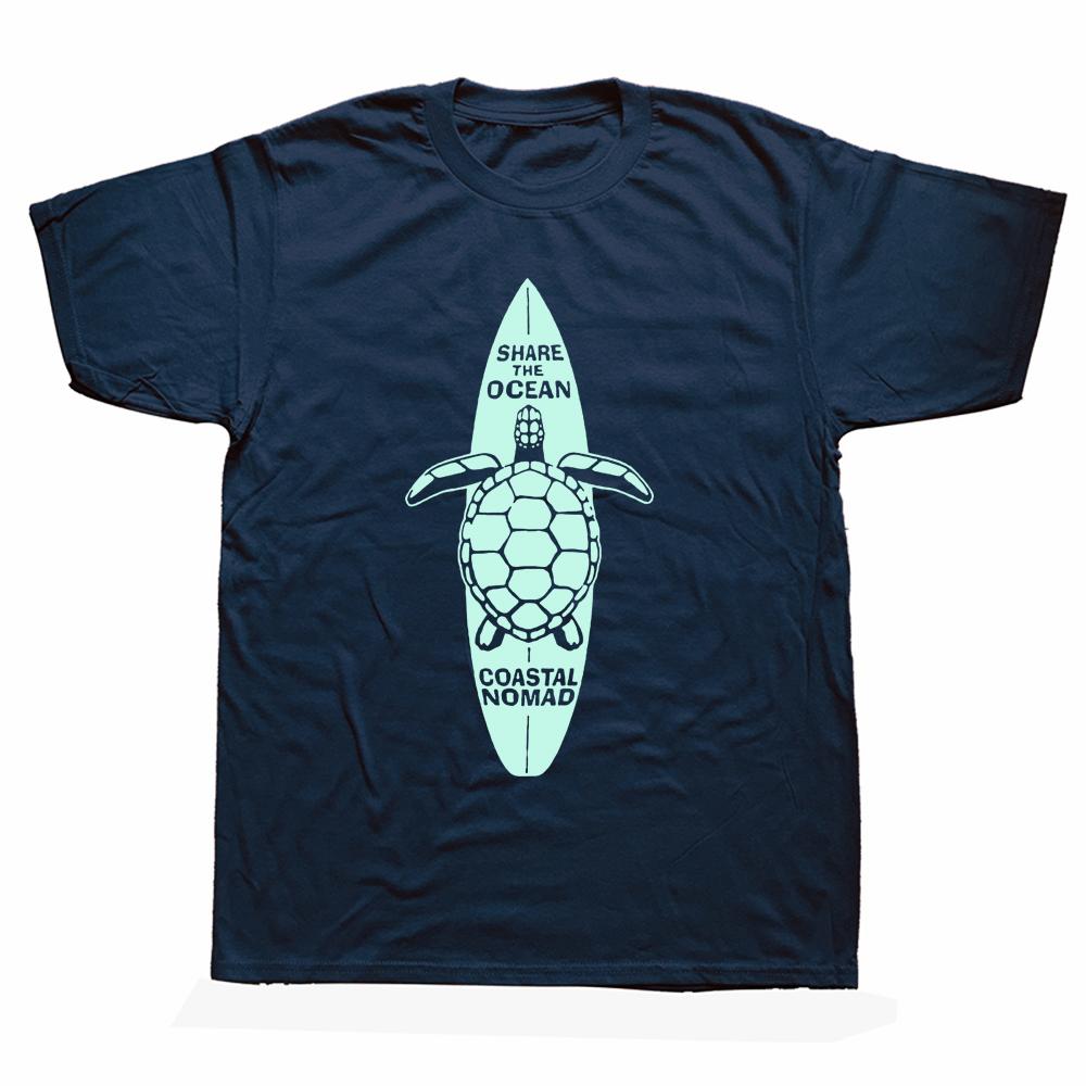 Забавная футболка прибрежного кочевника SUP Surf Paddle Board Surfing Ocean Sea Turtle с коротким рукавом, подарки на день рождения, летняя стильная футболка унисекс