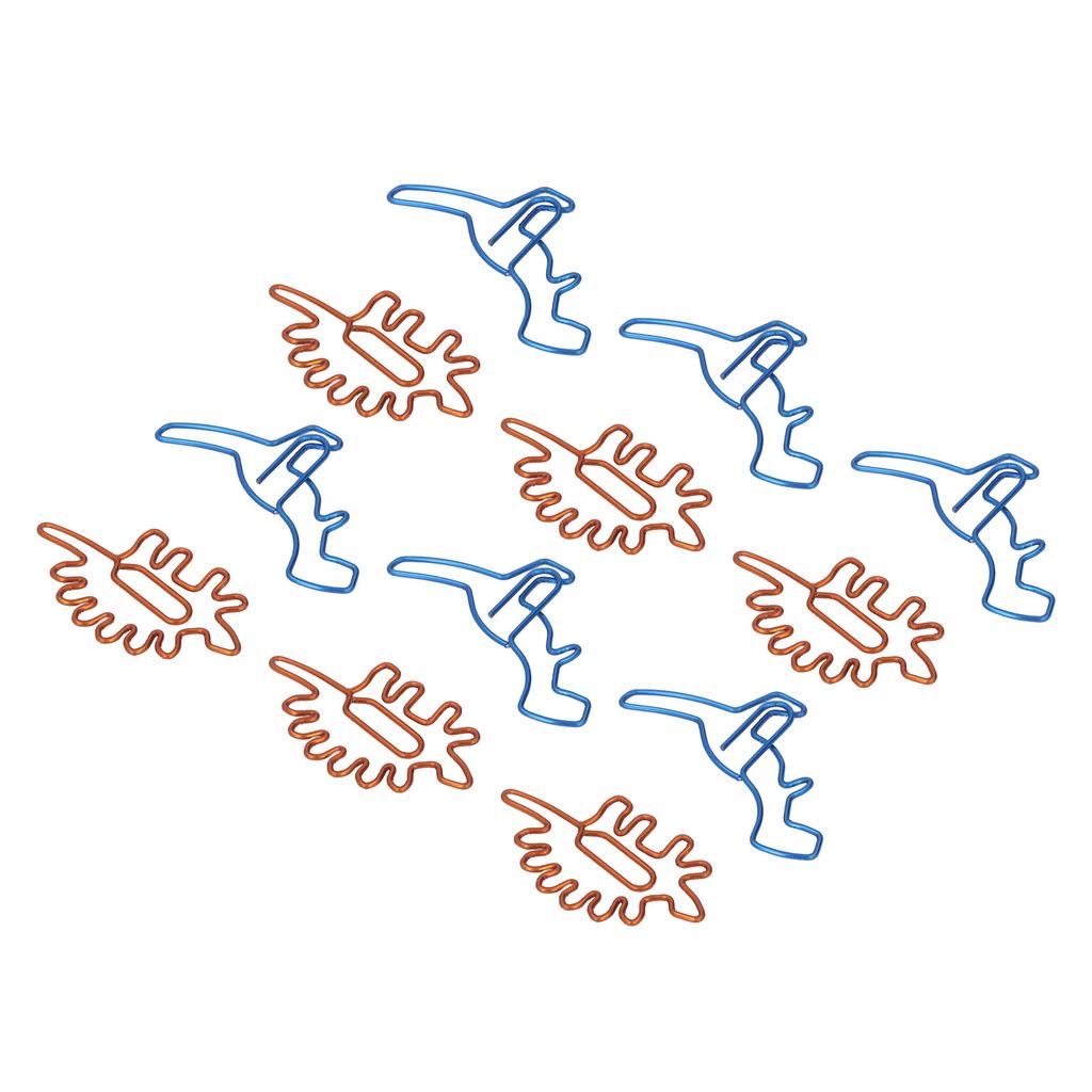100 шт. скрепок для бумаги, уникальная форма динозавра, легкая портативная металлическая скрепка для гальванизации