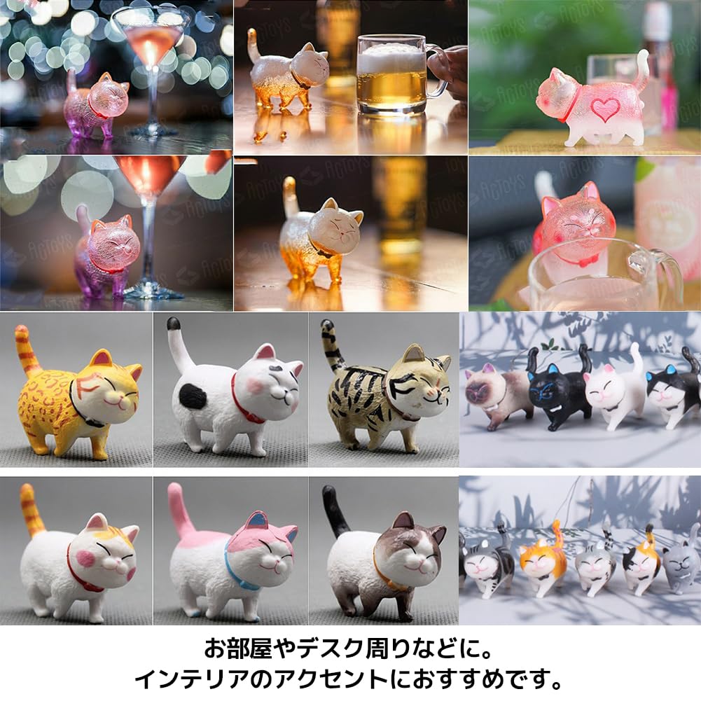Животное Фигурка кота Котенок Игрушечный набор Миниатюрная маленькая фигурка Интерьер [FUPUTWO] (Набор 27) [Элемент]